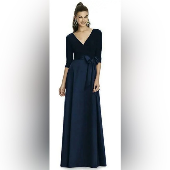 ALFRED SUNG Dresses & Skirts - Alfred Sung Mikado Midnight Blue Gown B1